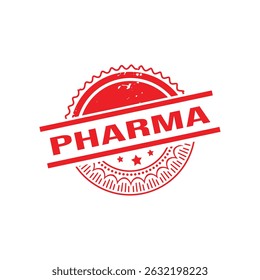 Pharma Rubber Stamp Seal Vector