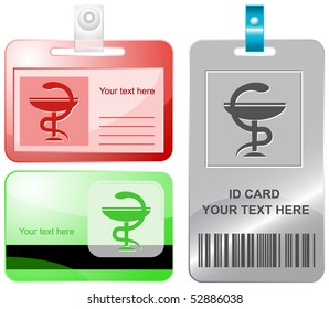 Pharma symbol. Vector id cards.