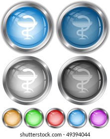 Pharma symbol. Vector internet buttons.