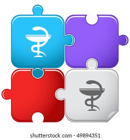Pharma symbol. Vector puzzle.