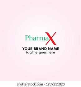 Pharma X vector logo Medical care logo, 