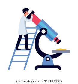 Pharmaceutic laboratory research chemistry scientists composition with human characters and lab equipment vector illustration