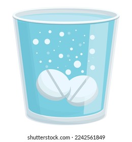 Pharmaceutical aspirin icon cartoon vector. Medicine water. Health drug