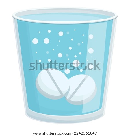 Pharmaceutical aspirin icon cartoon vector. Medicine water. Health drug