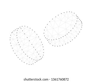 Pharmaceutical background with medicinal capsules, pills, tablet. Medical, pharmacy, antibiotic, health, vitamin, treatment illustration or banner. Polygonal low poly design. Wireframe polygon concept