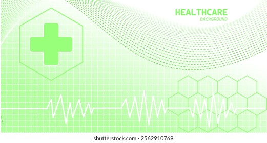 pharmaceutical and bio-tech science background with heartbeat line graph vector template 