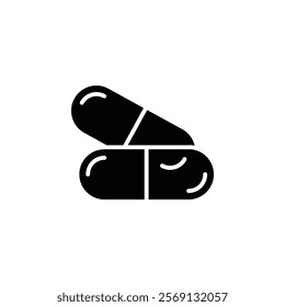 Pharmaceutical capsule icon Vector flat thin line illustration