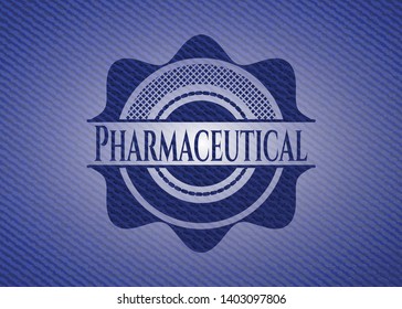 Pharmaceutical with denim texture. Vector Illustration. Detailed.