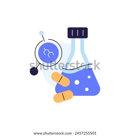 Pharmaceutical engineering,Chemical engineering. Flask, molecule, capsules. Pharmacology