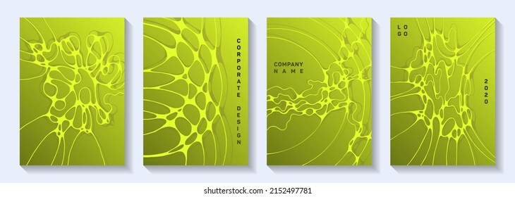 Pharmaceutical healthcare vector covers with neurons, synapses. Smooth curve lines connection backgrounds. Colorful brochure vector layouts. Chemistry or physics covers.