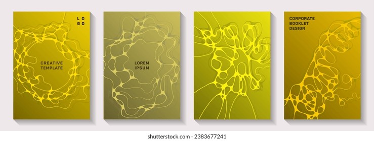 Die Vektorgrafik der Pharmaindustrie deckt Neuronen, Synapsen ab. Marmor weht Gewebehintergründe. Lebhafte Vektorgrafik-Banner-Vorlagen. Neurowissenschaften decken Design ab.