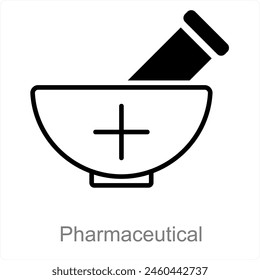 Concepto de icono farmacéutico y herbal