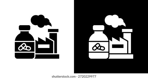 Pharmazeutisches Symbol schwarz-weiß gefüllt.