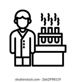 Ilustração de vetor de linha de ícone farmacêutico