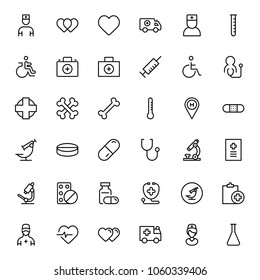 Pharmaceutical icon set. Collection of high quality black outline logo for web site design and mobile apps. Vector illustration on a white background.