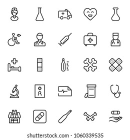 Pharmaceutical icon set. Collection of high quality black outline logo for web site design and mobile apps. Vector illustration on a white background.