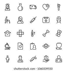 Pharmaceutical icon set. Collection of high quality black outline logo for web site design and mobile apps. Vector illustration on a white background.