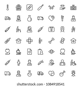 Pharmaceutical icon set. Collection of high quality black outline logo for web site design and mobile apps. Vector illustration on a white background.
