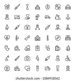 Pharmaceutical icon set. Collection of high quality black outline logo for web site design and mobile apps. Vector illustration on a white background.