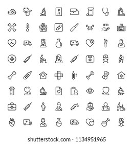 Pharmaceutical icon set. Collection of high quality black outline logo for web site design and mobile apps. Vector illustration on a white background.