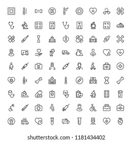 Pharmaceutical icon set. Collection of high quality black outline logo for web site design and mobile apps. Vector illustration on a white background.