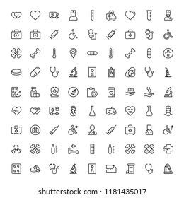 Pharmaceutical icon set. Collection of high quality black outline logo for web site design and mobile apps. Vector illustration on a white background.