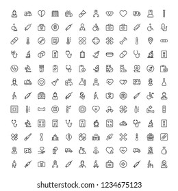 Pharmaceutical icon set. Collection of high quality black outline logo for web site design and mobile apps. Vector illustration on a white background.