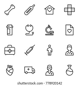 Pharmaceutical icon set. Collection of high quality black outline logo for web site design and mobile apps. Vector illustration on a white background.