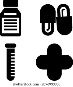 Pharmaceutical icons set. medical pills, medicine, pharmacy,.eps