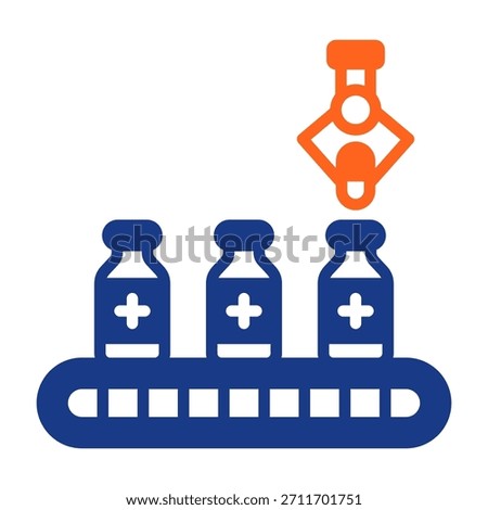 Pharmaceutical Industry Icon Mixed Color Vector Illustration