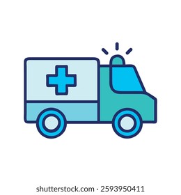 Pharmaceutical industry medical ambulance icon illustration