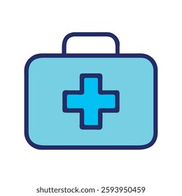 Pharmaceutical industry medical first aid kit icon illustration