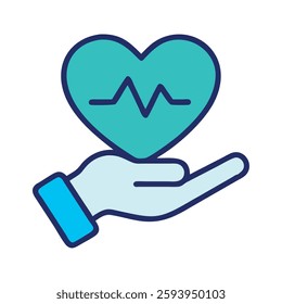 Pharmaceutical industry medical heartbeat monitoring icon illustration