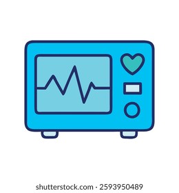 Pharmaceutical industry medical monitor icon illustration