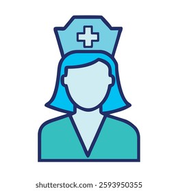 Pharmaceutical industry medical nurse hat icon illustration