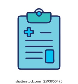 Pharmaceutical industry medical report icon illustration