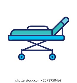 Pharmaceutical industry medical stretcher icon illustration