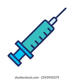 Pharmaceutical industry medical syringe icon illustration