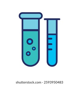 Pharmaceutical industry medical test tubes icon illustration