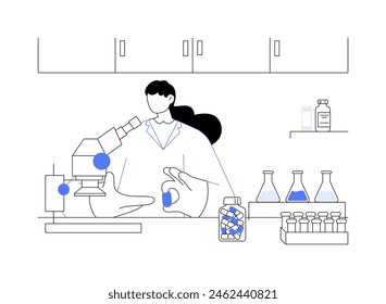 Pharmaceutical laboratory abstract concept vector illustration. Drug manufacturer working in laboratory, medicine sector, pharmaceutical market, make chemical research abstract metaphor.