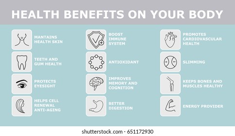 Pharmaceutical Medical Icons Set For Medical Packaging On Organs And Body Health. The Health Benefits On Your Body.