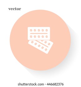 Pharmaceutical medicament, pills, vector, icon