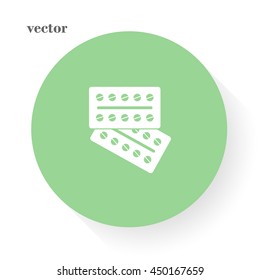 Pharmaceutical medicament, pills, vector, icon