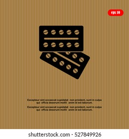 Pharmaceutical medicament, pills, vector, icon