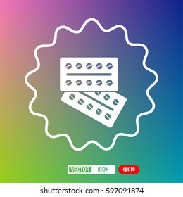 Pharmaceutical medicament, pills, vector, icon