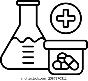 Pharmaceutical Outline icon vector illustration	