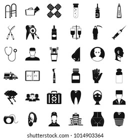 Pharmaceutical product icons set. Simple set of 36 pharmaceutical product vector icons for web isolated on white background