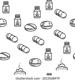 Pharmaceutical Production Factory Seamless Pattern Thin Line Illustration