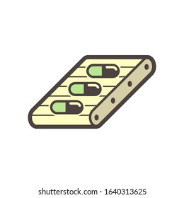 Pharmaceutical production and manufacturing vector icon design on white.