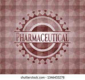 Pharmaceutical red seamless geometric pattern emblem. Seamless.